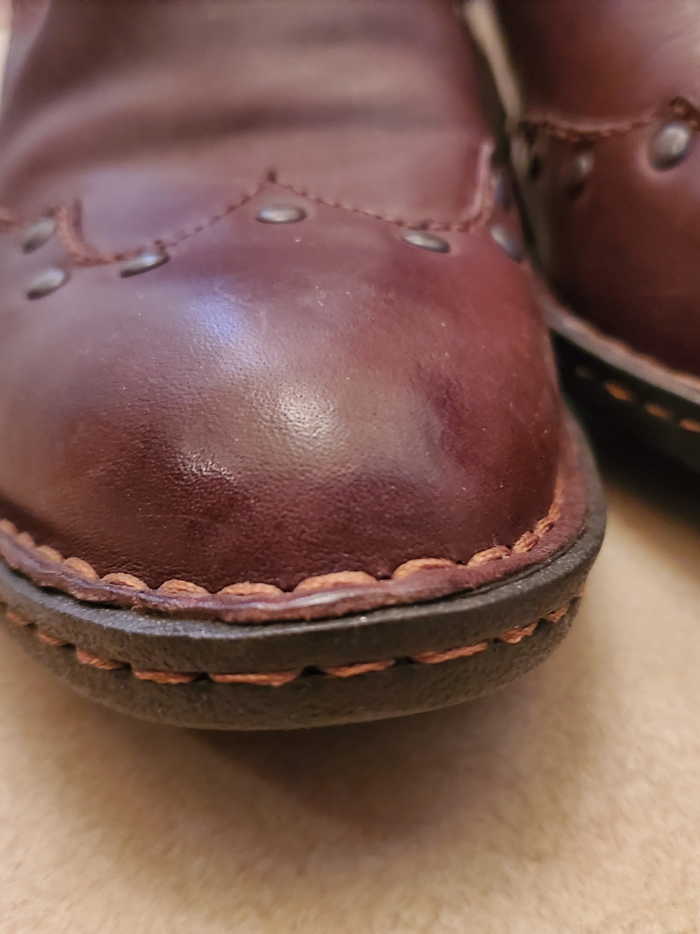 Women's Brown Leather Western-Style Ankle Boots - Picture 8 of 9